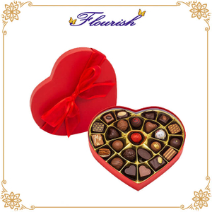 Red Color Heart Shaped Chocolate Packaging Paper Box with Insert