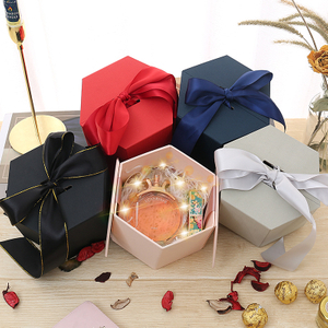 China Wholesale Luxury Christmas Gift Box With Ribbon,Rigid Cardboard Paper Packaging Carton Box