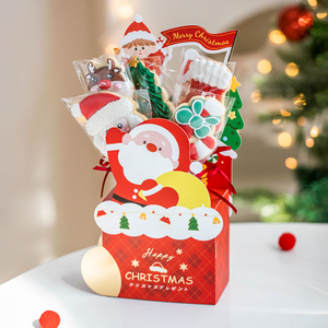 2025 New Year Christmas Decor Personalized Paper Packing Package Box Set Children's Chocolate Lollipop Candy Food Gift for Birthday Celebrations Parties