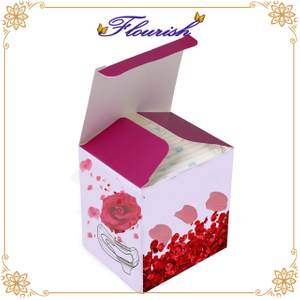 Lovely Pink Rose Printed Coated Paper Girls Pad Storage Square Box